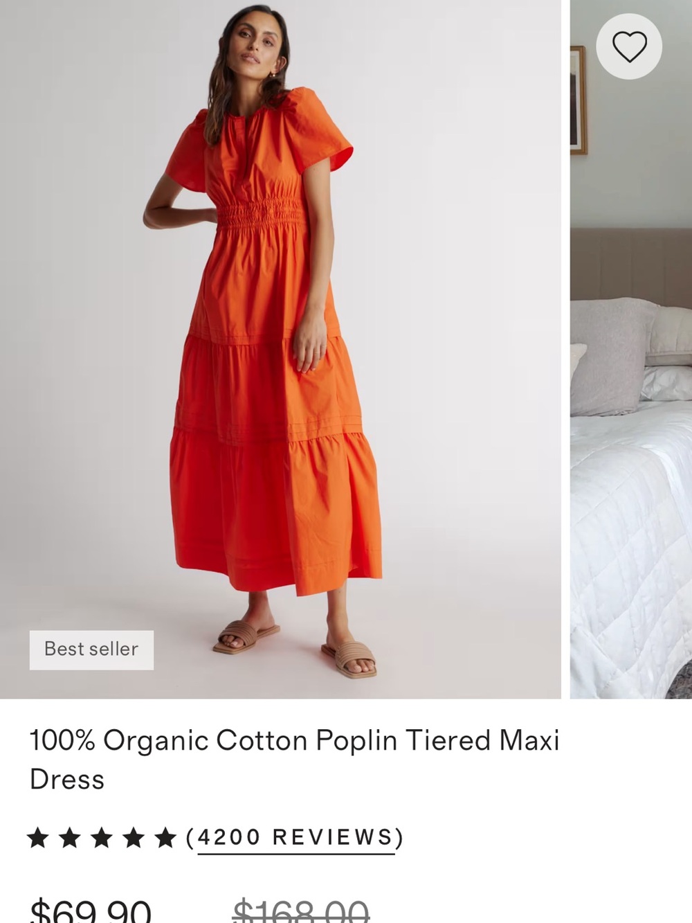 Quince Orange Tiered Maxi Dress